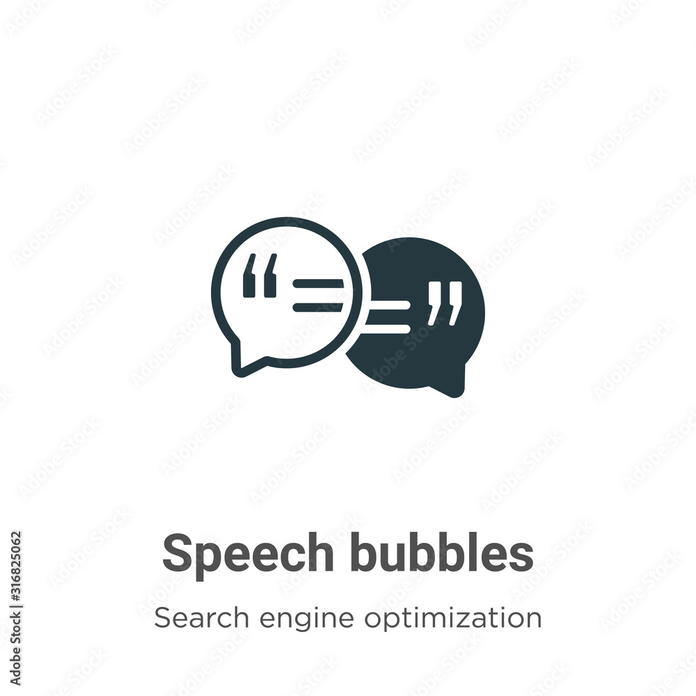 Poster speech bubbles glyph icon vector on white background. flat vector speech bubbles icon symbol sign fr