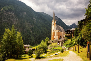Fototapeta premium The Village Heiligenblut at the Foot of the Grossglockner, Austria