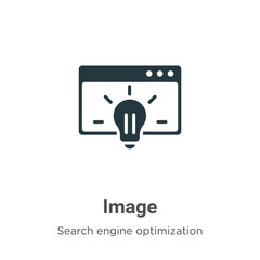Image glyph icon vector on white background. Flat vector image icon symbol sign from modern search engine optimization collection for mobile concept and web apps design.