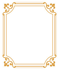 Decorative frame Elegant vector element for design in Eastern style, place for text. Floral golden border. Lace illustration for invitations and greeting cards.