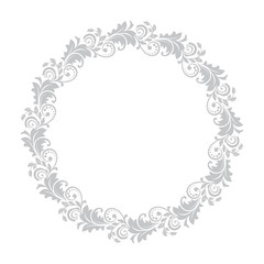 Decorative frame Elegant vector element for design in Eastern style, place for text. Floral grey border. Lace illustration for invitations and greeting cards
