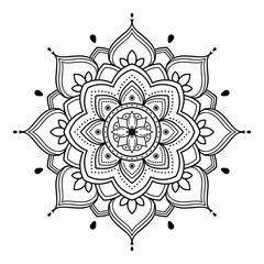 Mandala seamless pattern black and white. Islam, Arabic, Pakistan, Moroccan, Turkish, Indian, Spain motifs. Vector illustration EPS 10