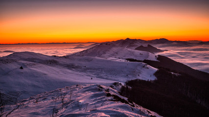 Splendid sunrise in the Carpathian Mountains. Polonina Wetlińska. Bieszczady National Park. Poland © Szymon Bartosz