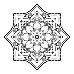 Mandala seamless pattern black and white. Islam, Arabic, Pakistan, Moroccan, Turkish, Indian, Spain motifs. Vector illustration EPS 10