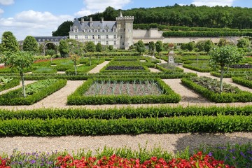 Le château de Villandry vu depuis les jardins 