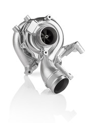 Car turbocharger isolated on white background