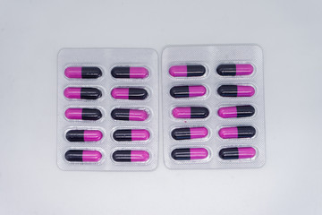 Different medicines: tablets, pills in blister pack, medications drugs