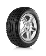 Obraz premium Car wheel on white background