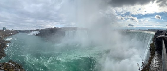 Mist rising from Niagara Falls