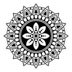 Mandala decorative round ornament. Can be used for greeting card, phone case print, etc. Hand drawn background, vector isolated on white. EPS 10 