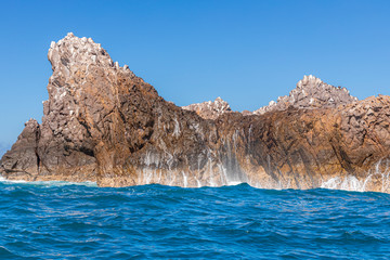 Pacific ocean Marietas Islands cliff