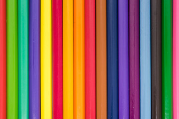 Color pencils isolated on white background.Close up.