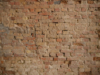 Old dirty brick wall closeup, background