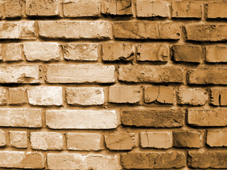 Old brick wall closeup in sepia, background