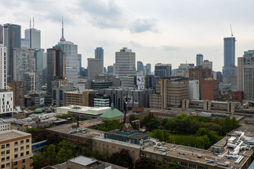The City and Skyline of Toronto in Canada, 30. May 2019