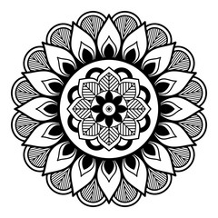 Mandala decorative round ornament. Can be used for greeting card, phone case print, etc. Hand drawn background, vector isolated on white. EPS 10 