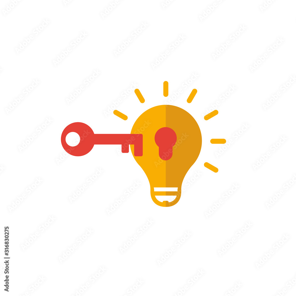 Poster key idea icon. flat creative element from advertising icons collection. colored key idea icon for te