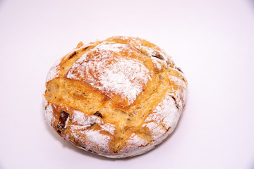 Tomato bread on a white background