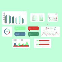 statistic graphic element collection dashboard. flat design illustration