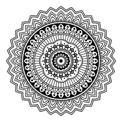 Mandala decorative round ornament. Can be used for greeting card, phone case print, etc. Hand drawn background, vector isolated on white. EPS 10 