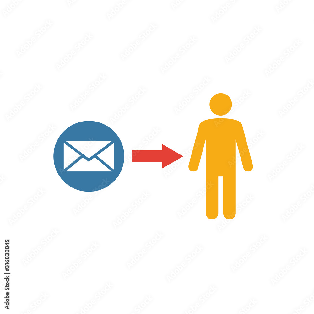Aufkleber direct message icon. flat creative element from advertising icons collection. colored direct message