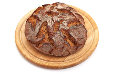Freshly Baked Homemade Bread, isolated on white background