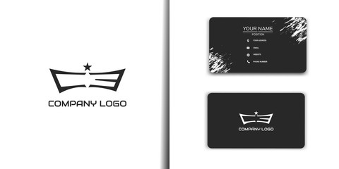 Commando logo set with business card