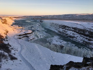 Frozen Waterfall in Iceland 