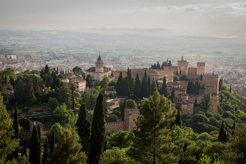 Fototapeta na wymiar Panoramic view of La Alhambra in Granada