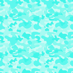 Fototapeta na wymiar Repeated mint camouflage spots. Cute romantic seamless pattern for girls, women, ladies, grandmothers