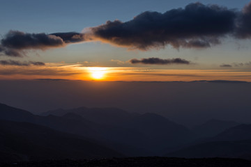 high contrast sunset