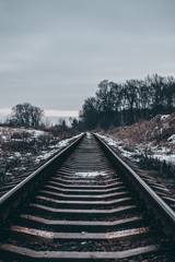 railroad tracks in winter