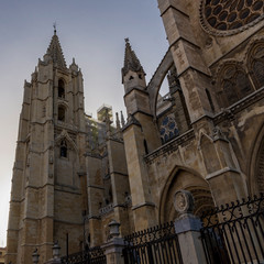 Fototapeta na wymiar Cathedral of Leon in Spain