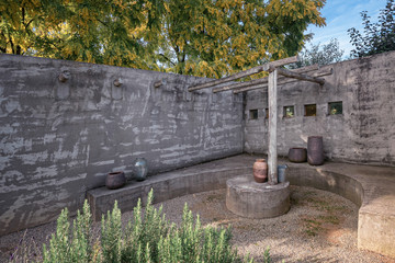 Characteristic patio in an autumn garden