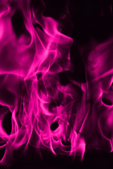 Beautiful fire pink flames on a black background.