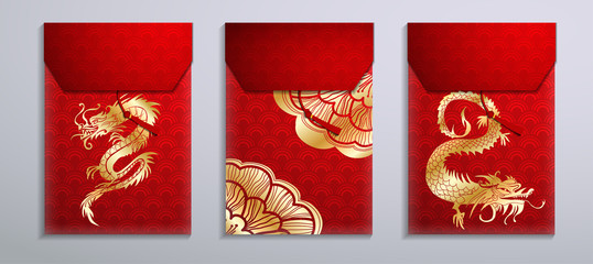 Red envelope packet set for new year