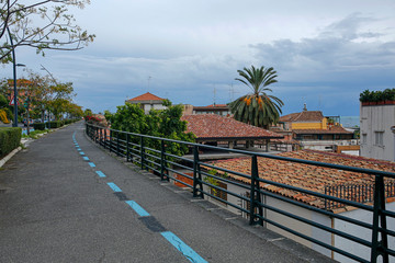 running track along the sea in Catania, Sicily, Italy