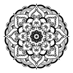 Ethnic Mandala Ornament. Arabic, Pakistan, Moroccan, Turkish, Indian, Spain motifs