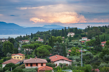 Portese, Italy, at Lake Garda during a beautiful sunset