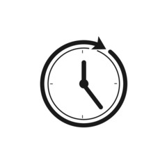 Time clock icon with arrows.