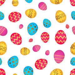Fototapeta na wymiar Seamless pattern with colorful Easter eggs