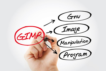 GIMP - Gnu Image Manipulation Program acronym, concept background