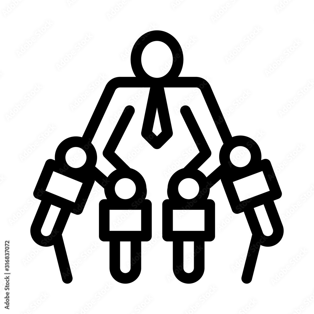 Poster man interview icon vector. outline man interview sign. isolated contour symbol illustration