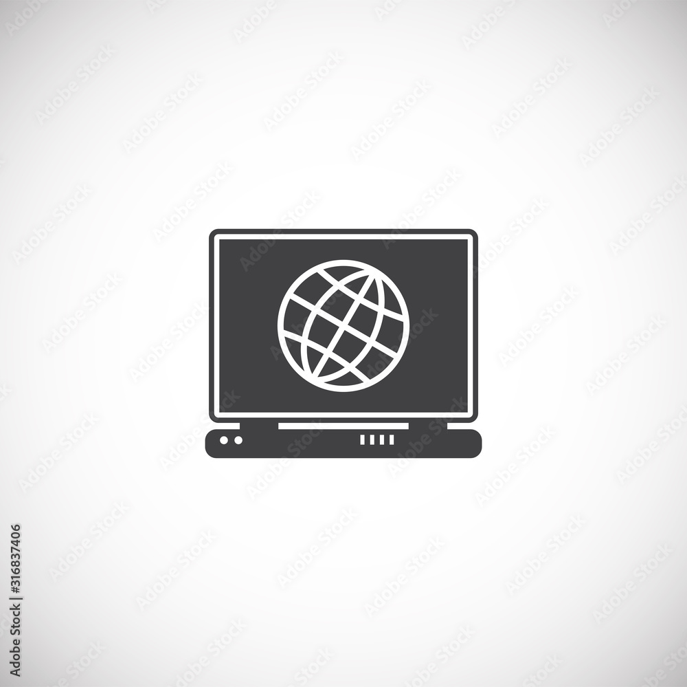 Poster technology related icon on background for graphic and web design. simple illustration. internet conc