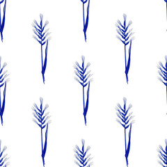 Illustration with ight blue inscription Spring vibes, in hand lettering style, with leaves and texture, for meeting spring, spring holidays, printing on fabric or paper, and digital