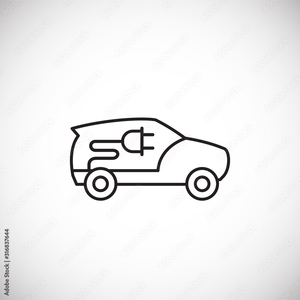 Poster technolgy related outline icon on background for graphic and web design. simple illustration. intern