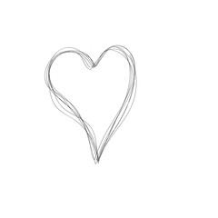 Heart random chaotic lines. Hand drawing . for icon, decorative
