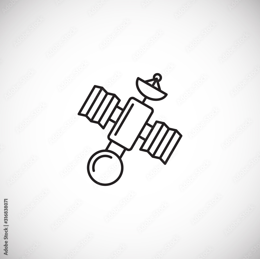 Poster technolgy related outline icon on background for graphic and web design. simple illustration. intern