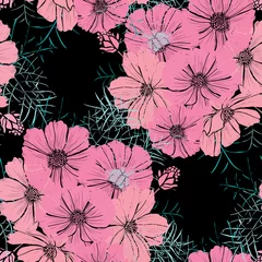 Badezimmer Foto Rückwand floral seamless pattern © Chantal
