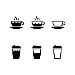 Set glyph icons of coffee cup